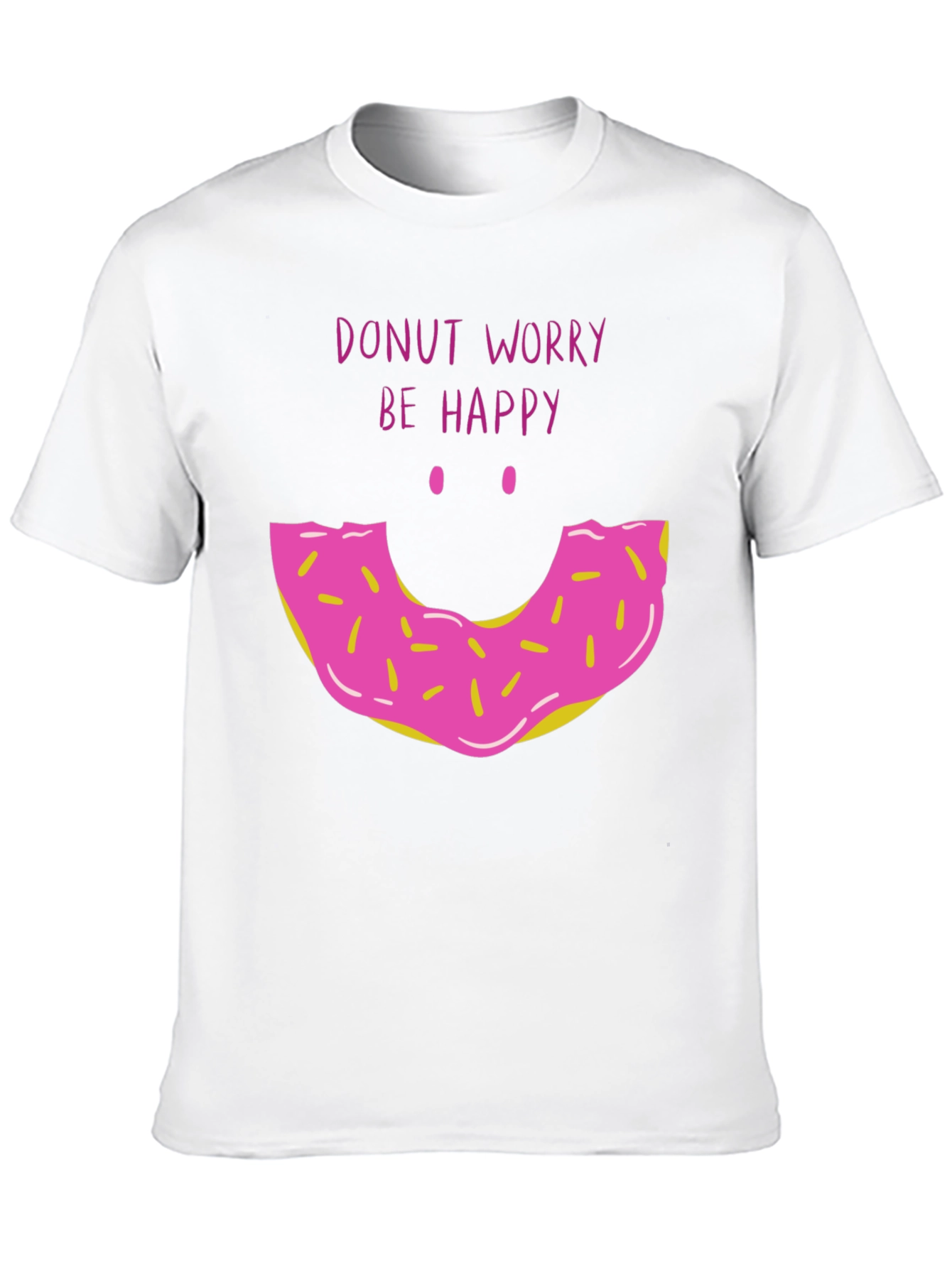 Donut Worry Be Happy Graphic T-Shirt