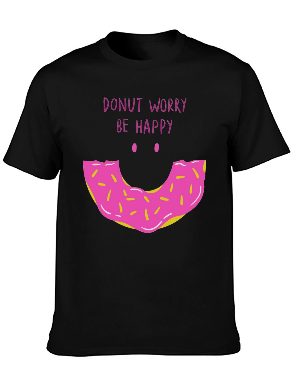 Donut Worry Be Happy Graphic T-Shirt