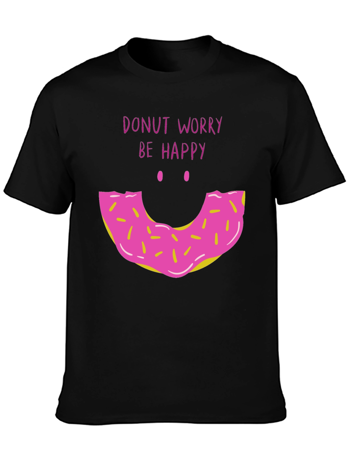Donut Worry Be Happy Graphic T-Shirt