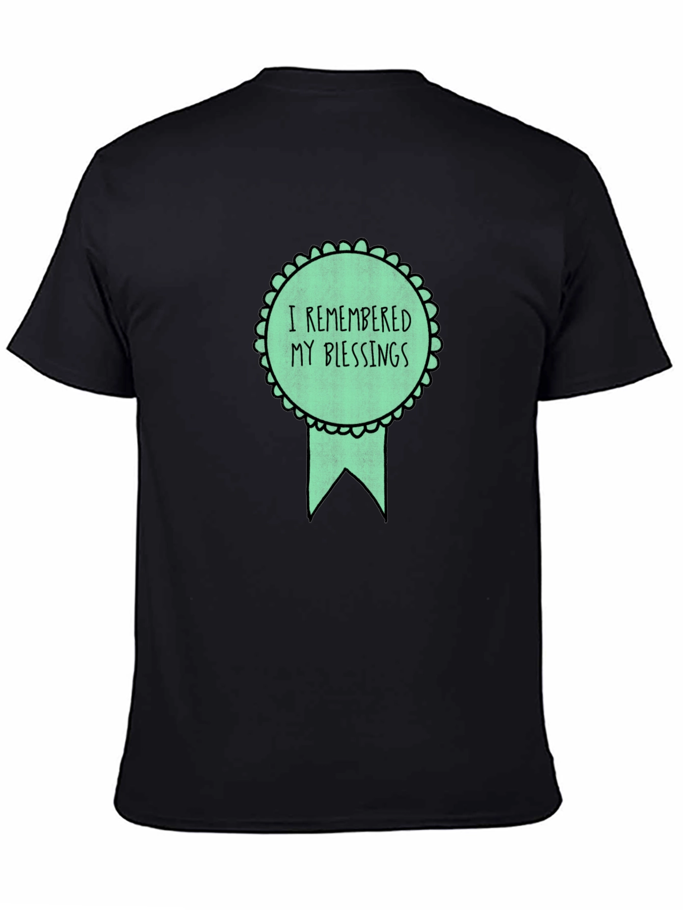 Remembered Blessings Graphic Tee - Black Cotton Blend