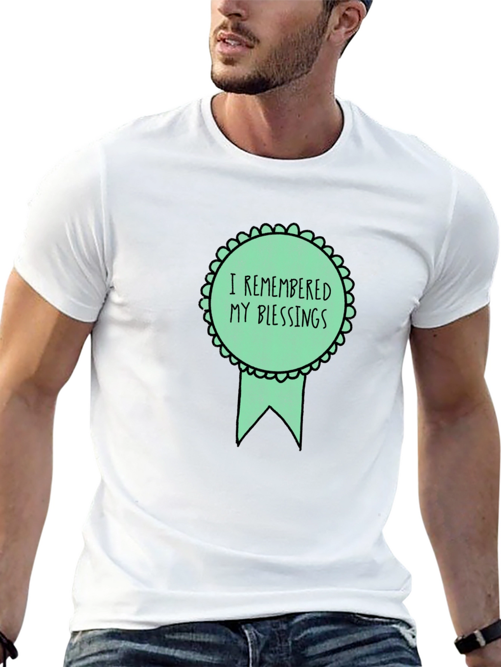 Remembered Blessings Graphic Tee - Black Cotton Blend