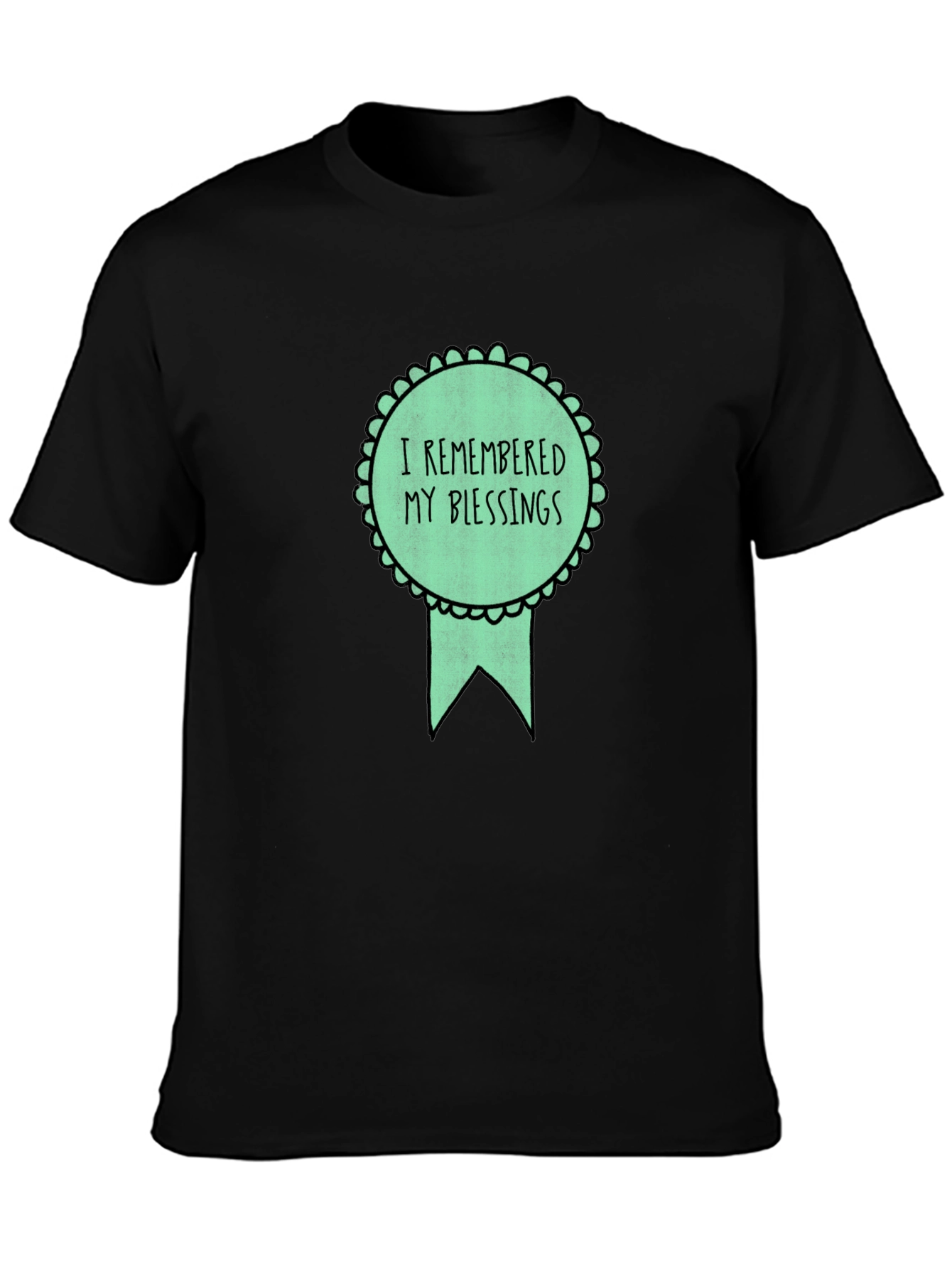 Remembered Blessings Graphic Tee - Black Cotton Blend
