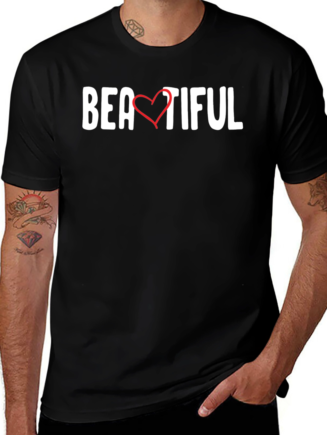 Beautiful Heart Graphic Tee - Black Unisex T-Shirt