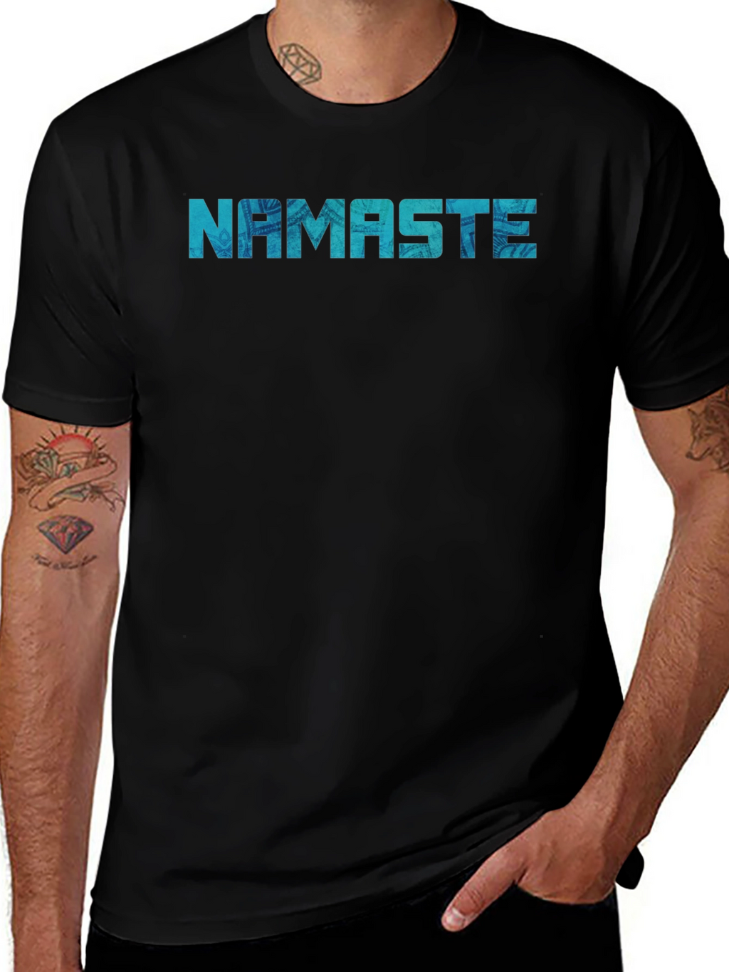 Namaste Graphic Print Black T-Shirt