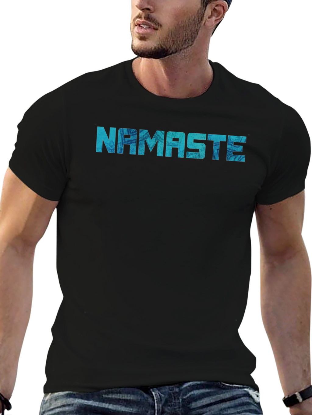Namaste Graphic Print Black T-Shirt
