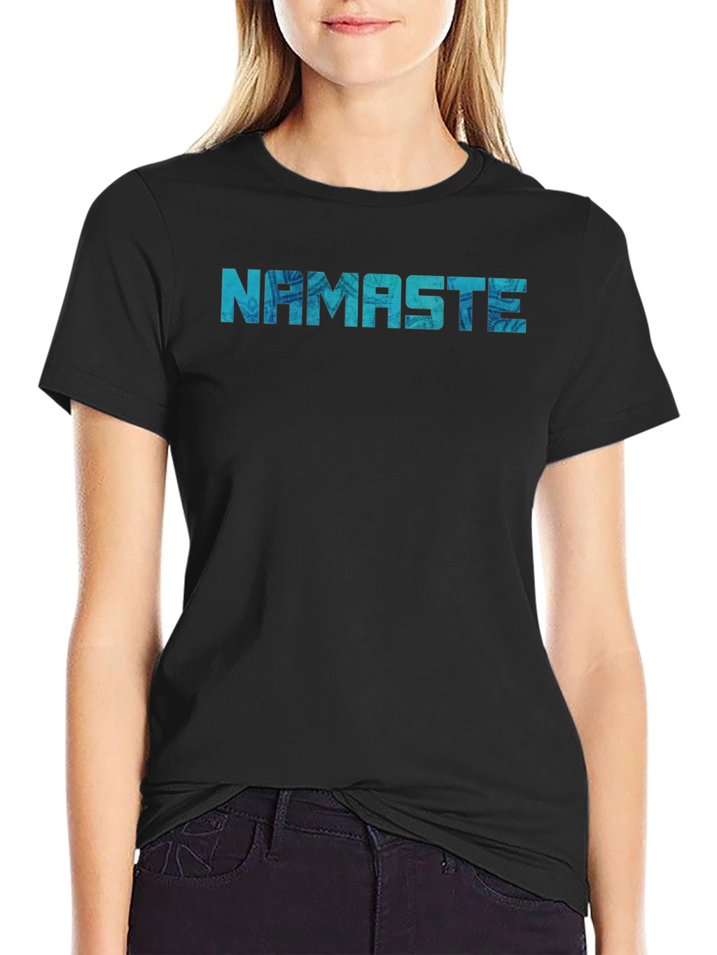 Namaste Graphic Print Black T-Shirt