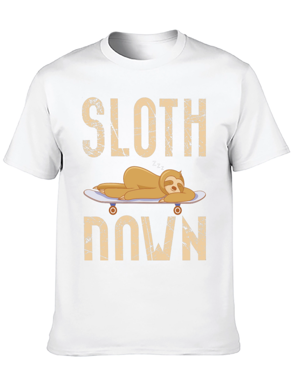 Sloth Down Skateboard Graphic Tee
