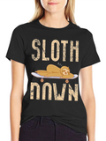 Sloth Down Skateboard Graphic Tee