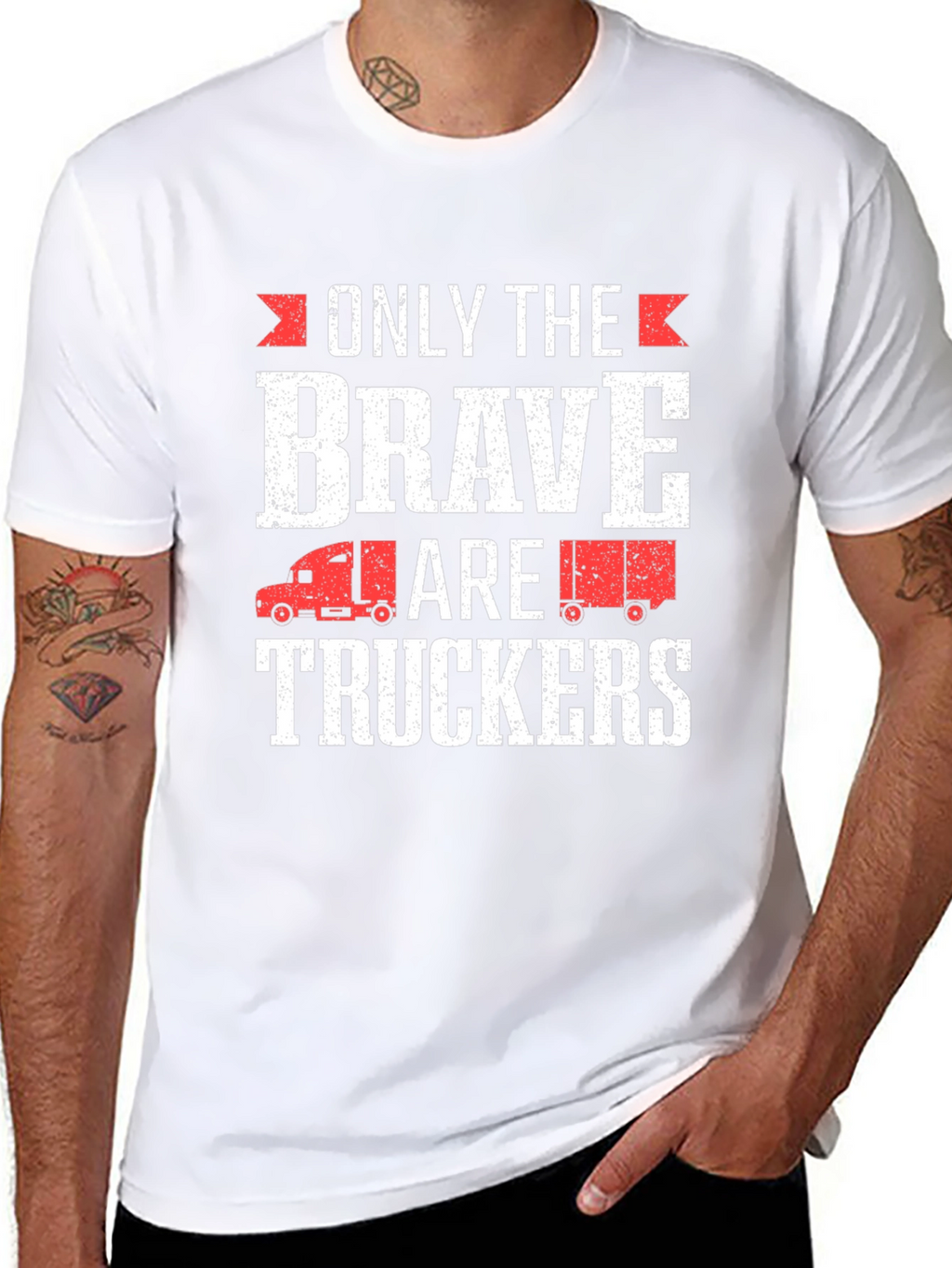 Brave Truckers Graphic Tee - Black