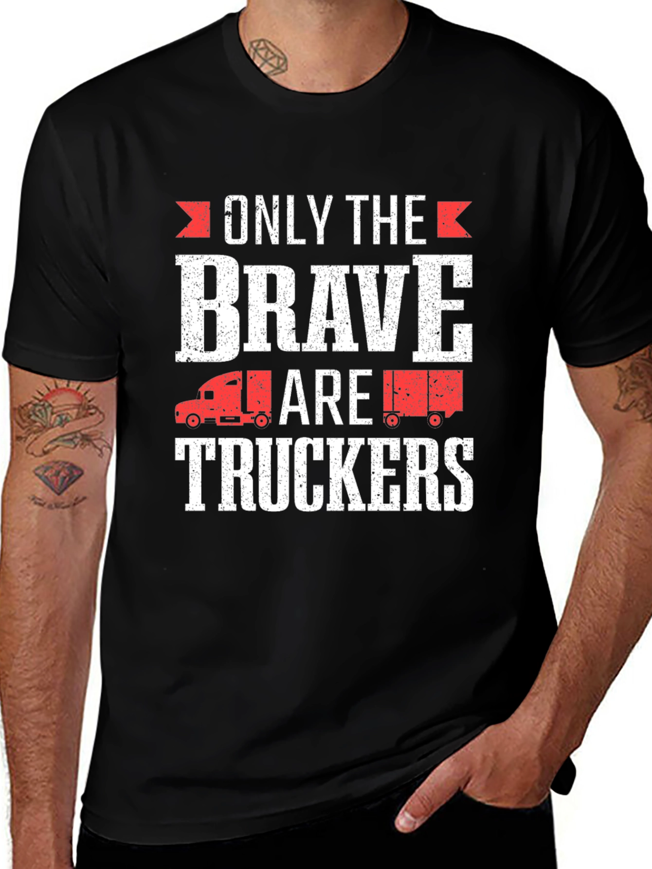 Brave Truckers Graphic Tee - Black