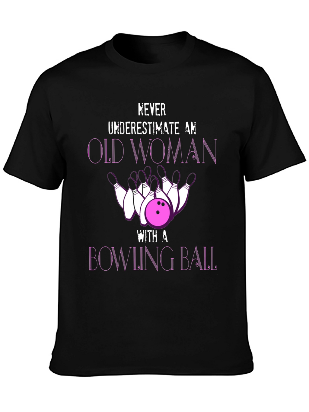 Funny Bowling Old Woman T-Shirt