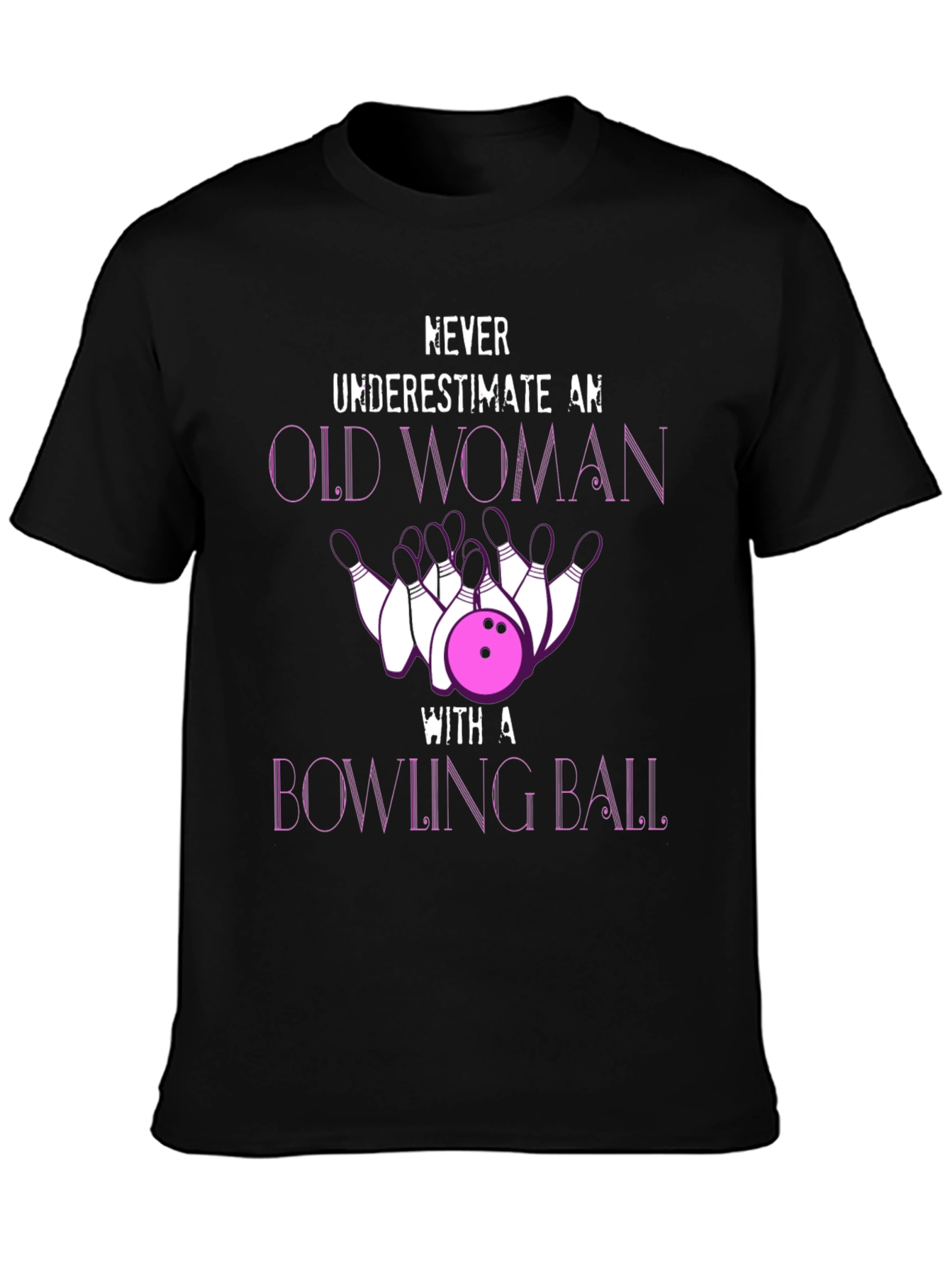 Funny Bowling Old Woman T-Shirt
