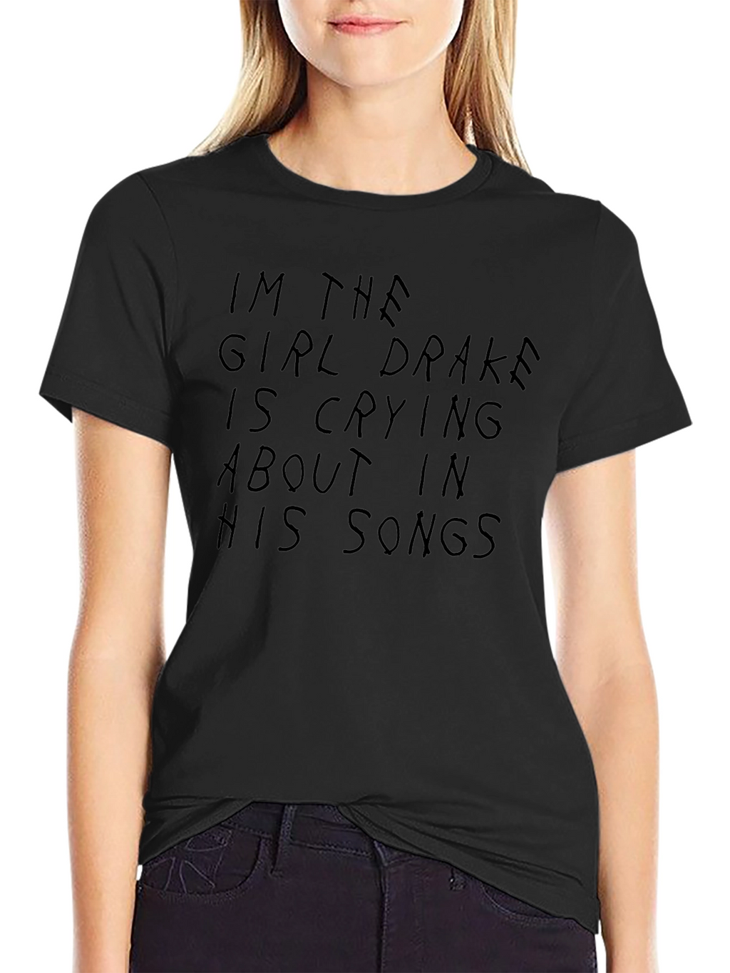Drake Song Lyric Graphic T-Shirt - Trendy Black Tee
