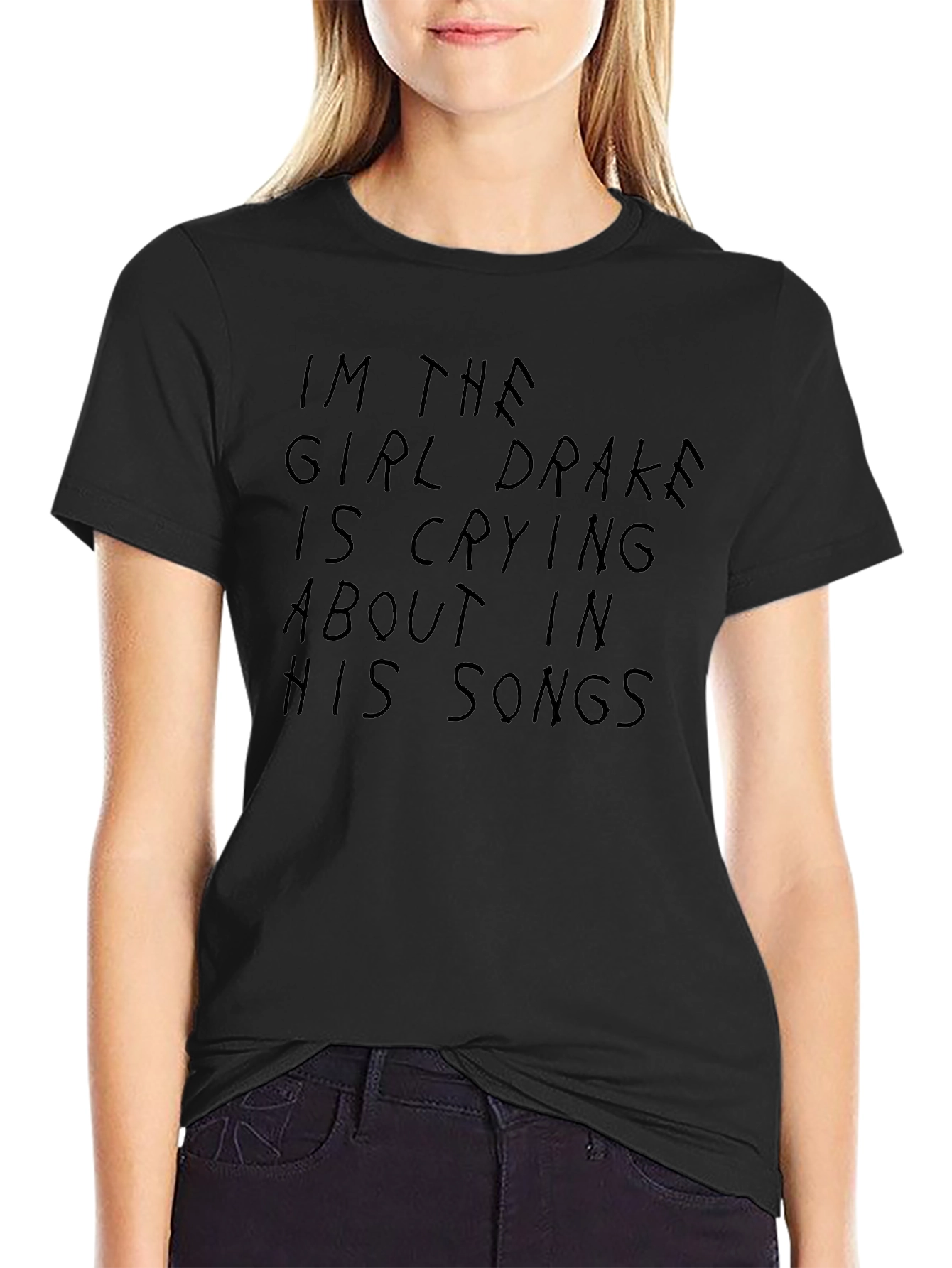 Drake Song Lyric Graphic T-Shirt - Trendy Black Tee