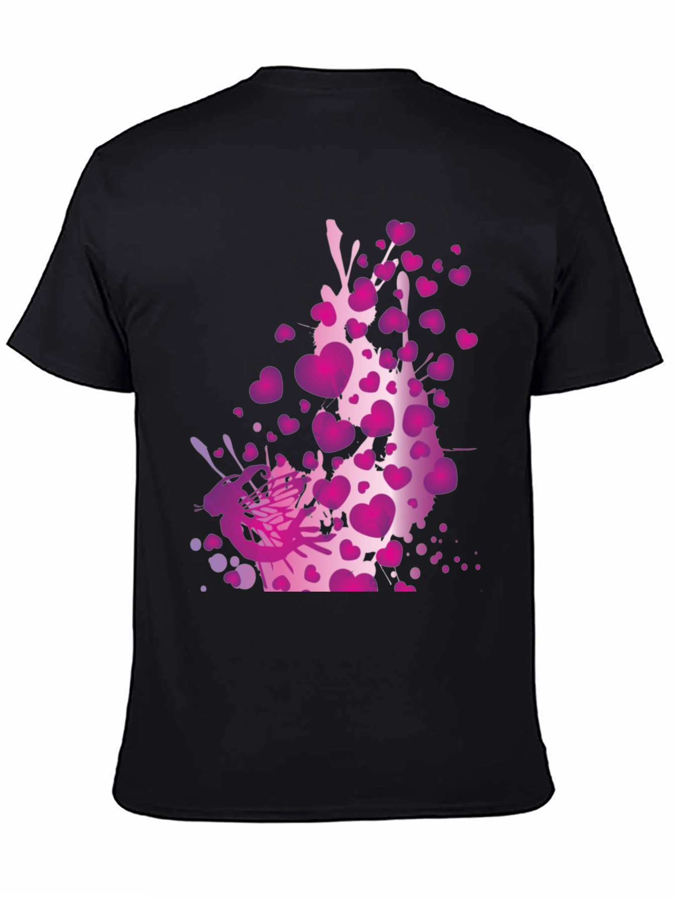 Heart Splash Graphic Tee - Black
