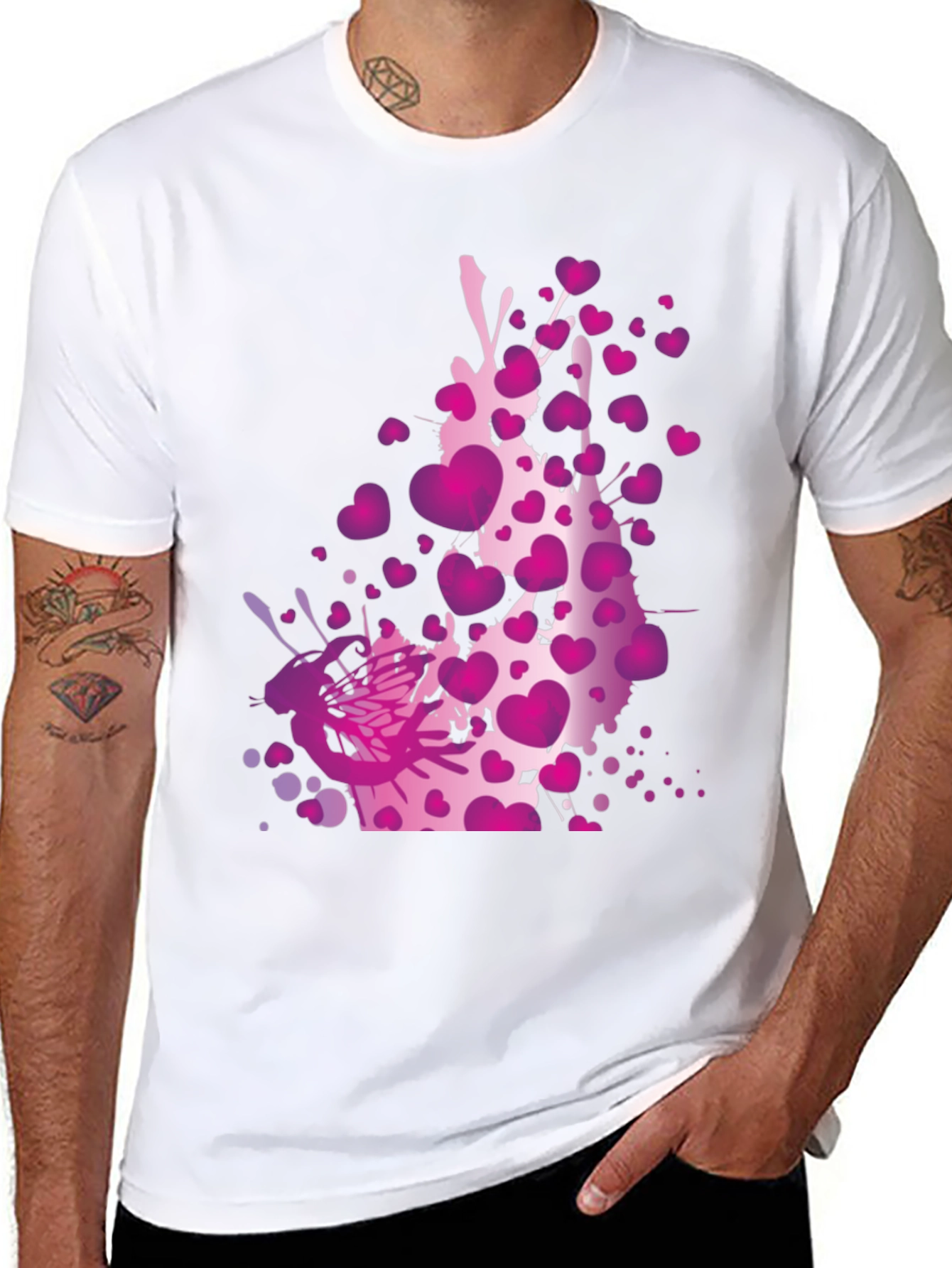 Heart Splash Graphic Tee - Black