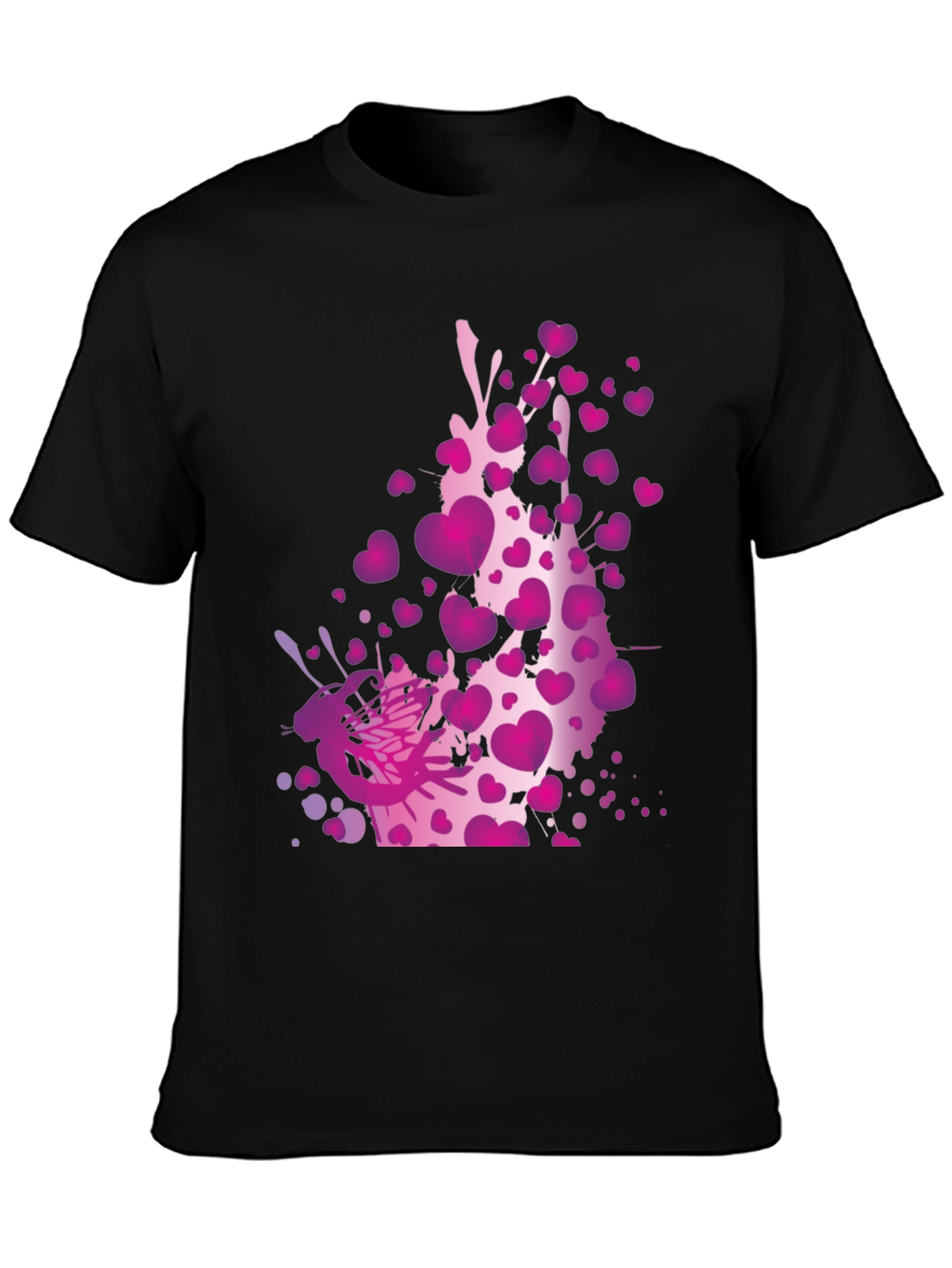 Heart Splash Graphic Tee - Black