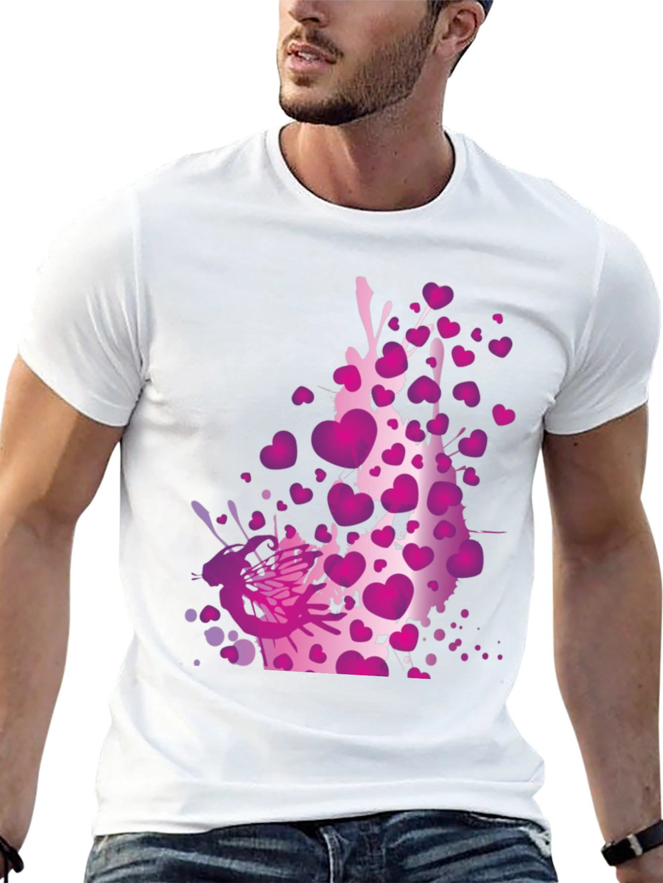 Heart Splash Graphic Tee - Black