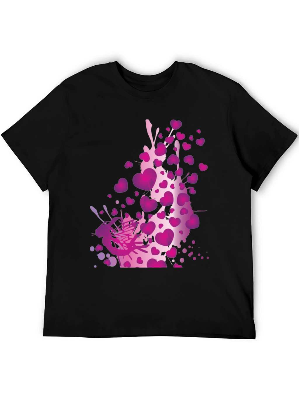 Heart Splash Graphic Tee - Black