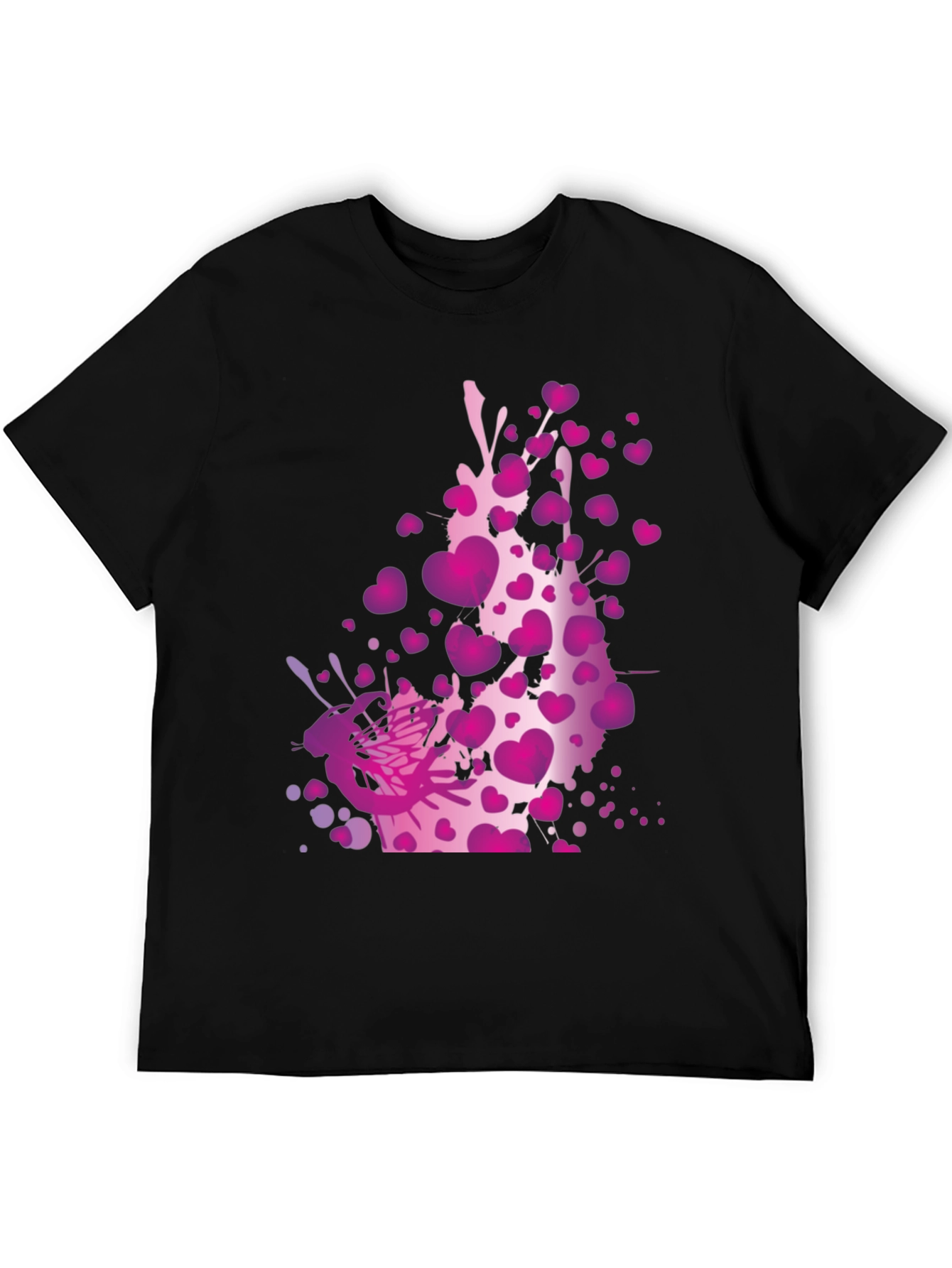 Heart Splash Graphic Tee - Black