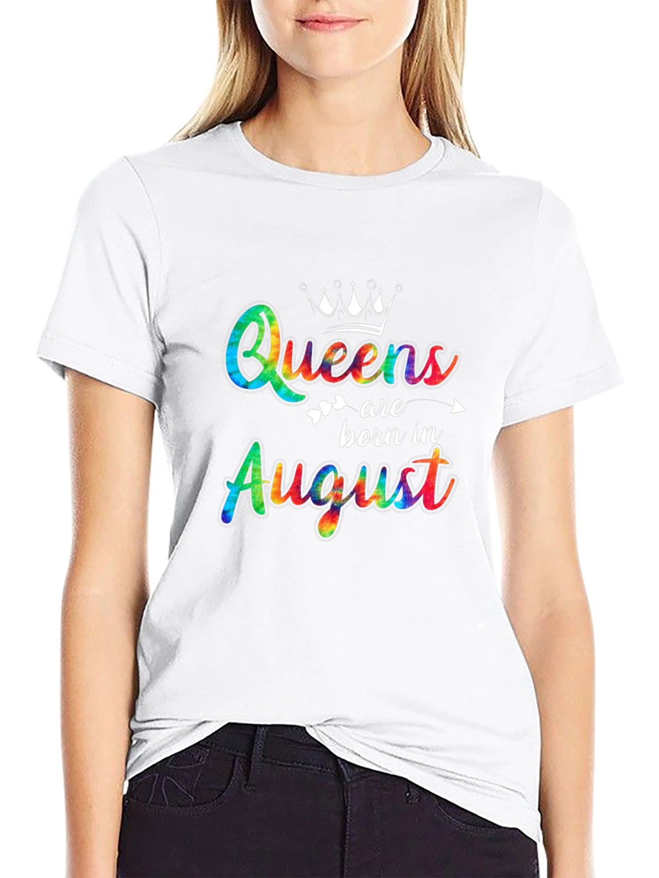 Queens Born In August Black T-Shirt