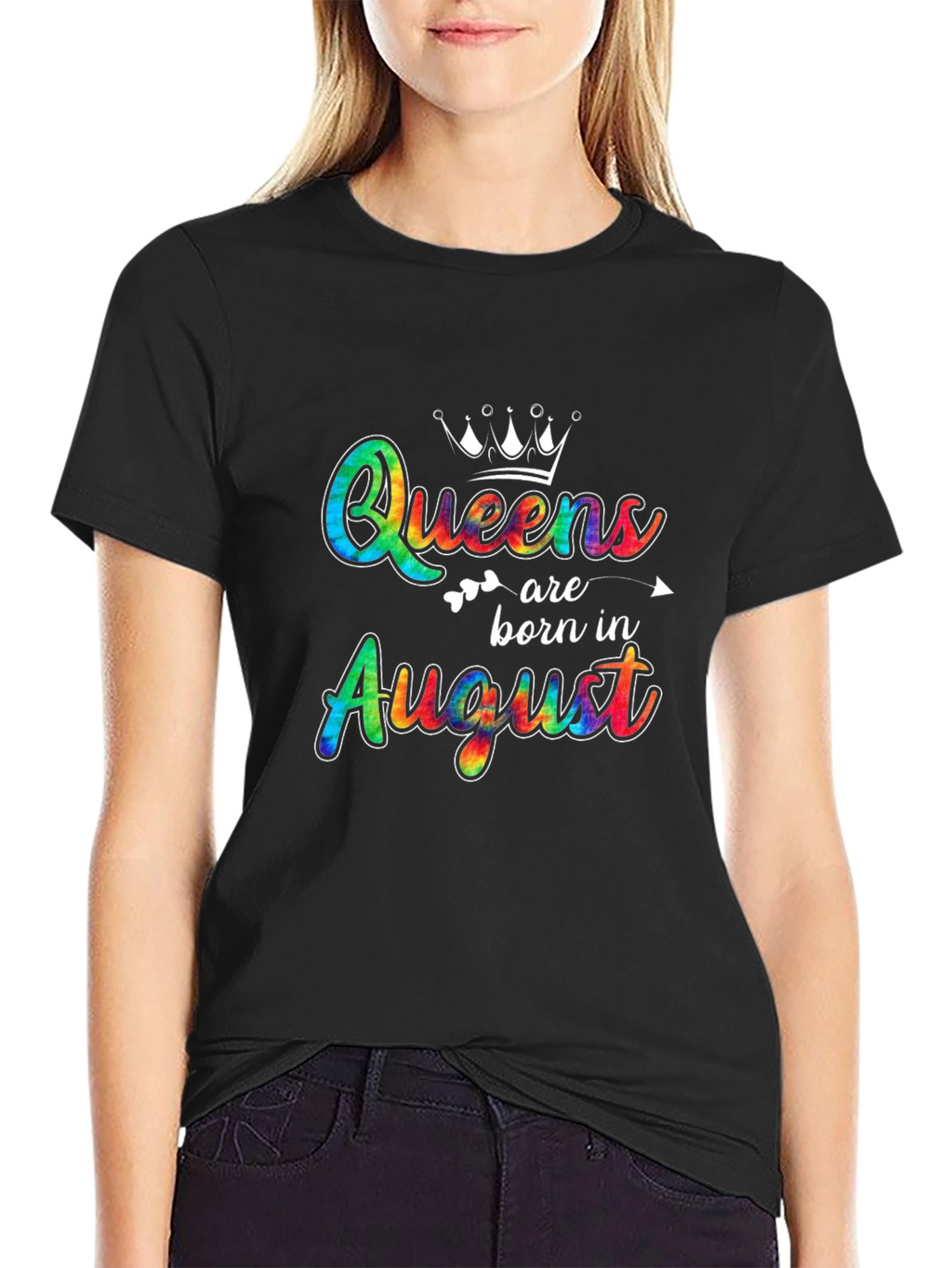 Queens Born In August Black T-Shirt
