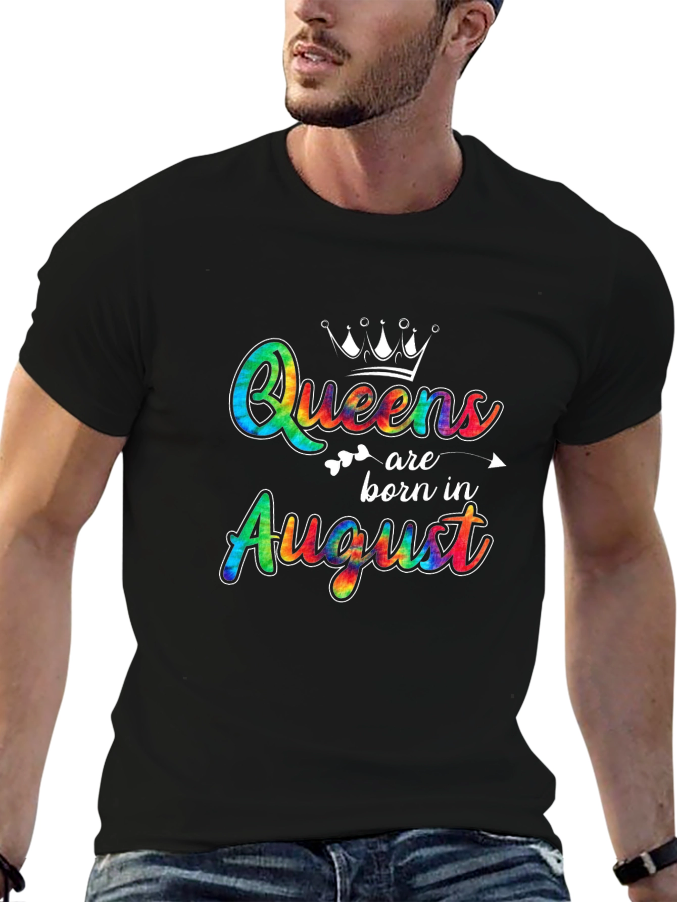 Queens Born In August Black T-Shirt
