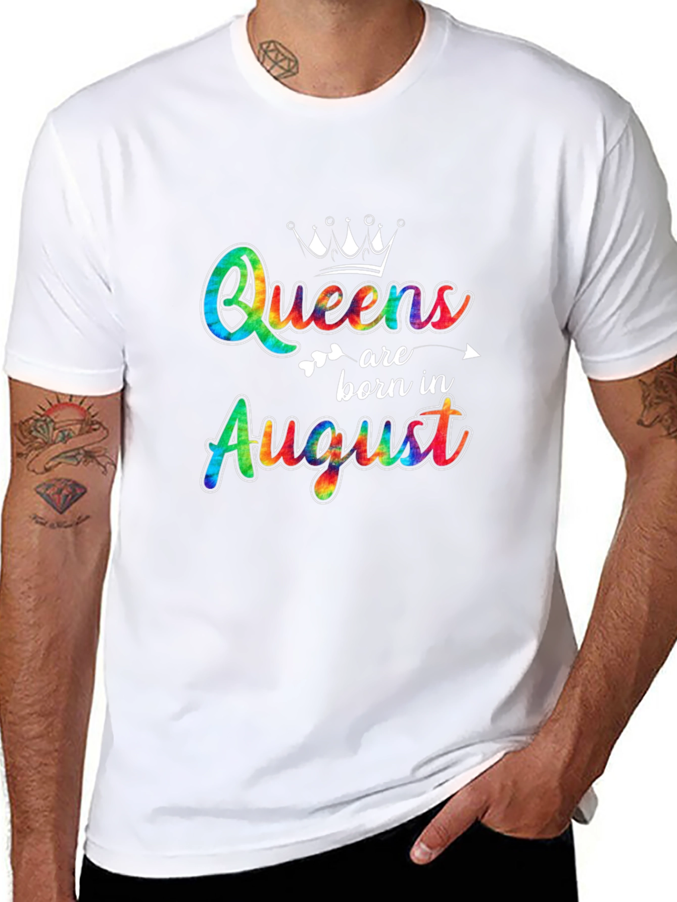 Queens Born In August Black T-Shirt