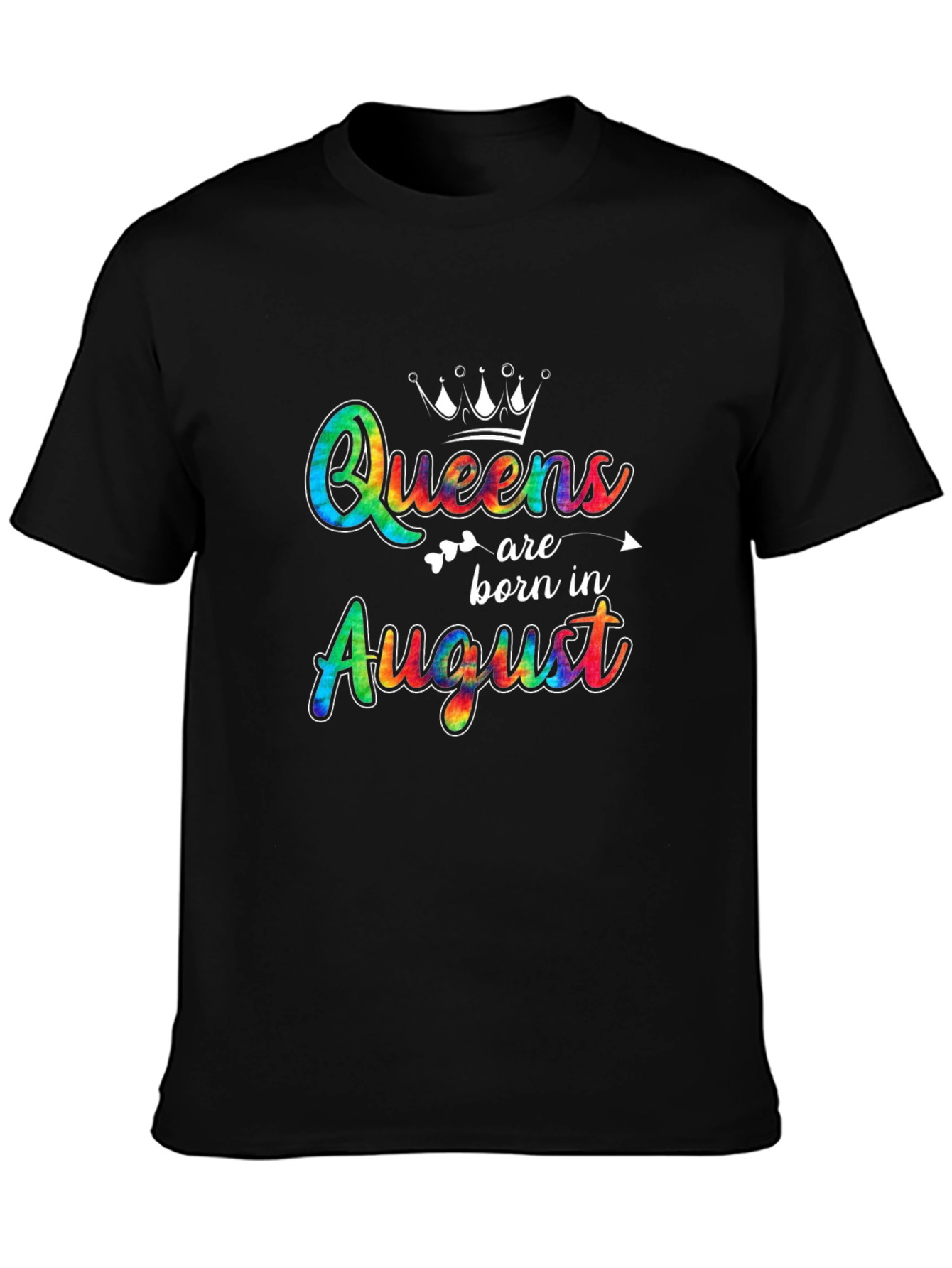 Queens Born In August Black T-Shirt