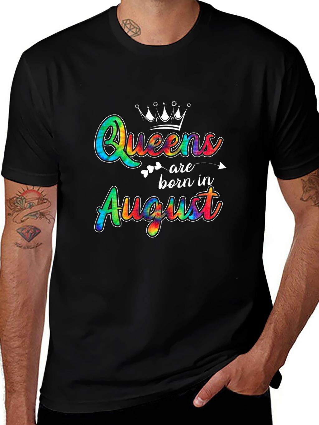 Queens Born In August Black T-Shirt