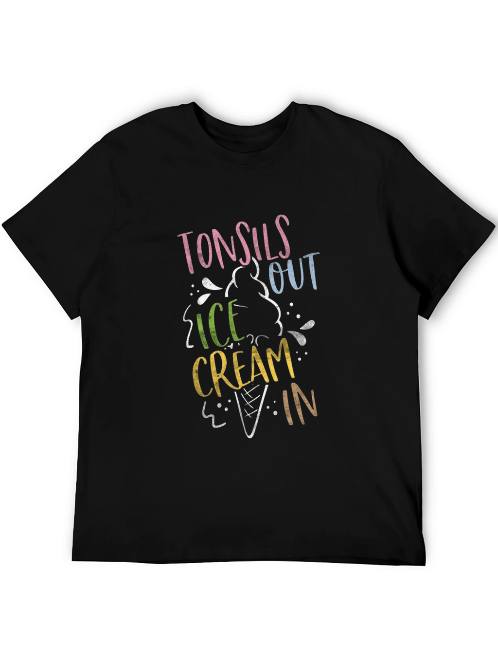 Tonsils Out Ice Cream In Black T-Shirt