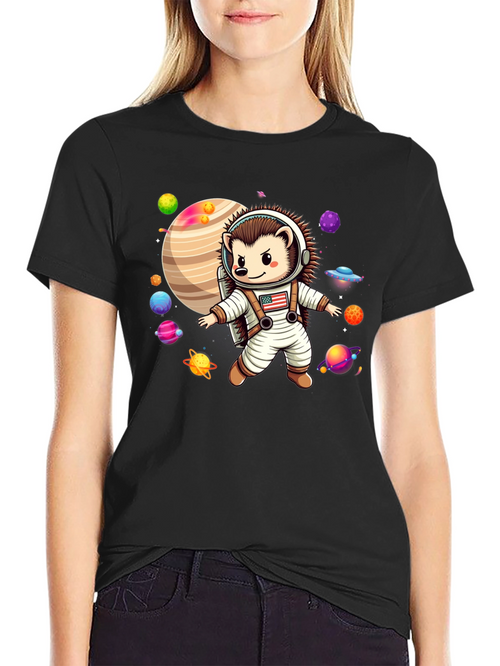 Astronaut Hedgehog Graphic T-Shirt