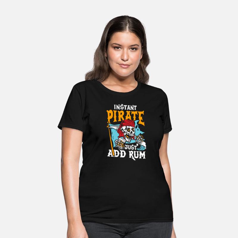 Instant pirate just add rum | buccaneer skull