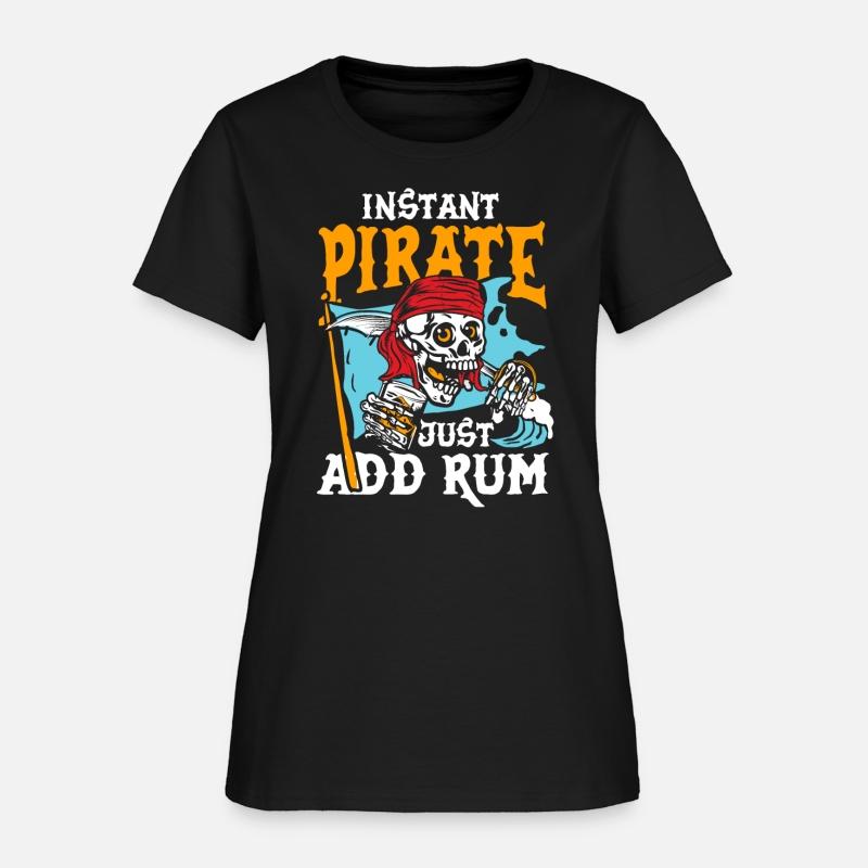 Instant pirate just add rum | buccaneer skull