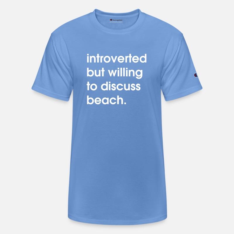 introverted but willing to discuss beach.