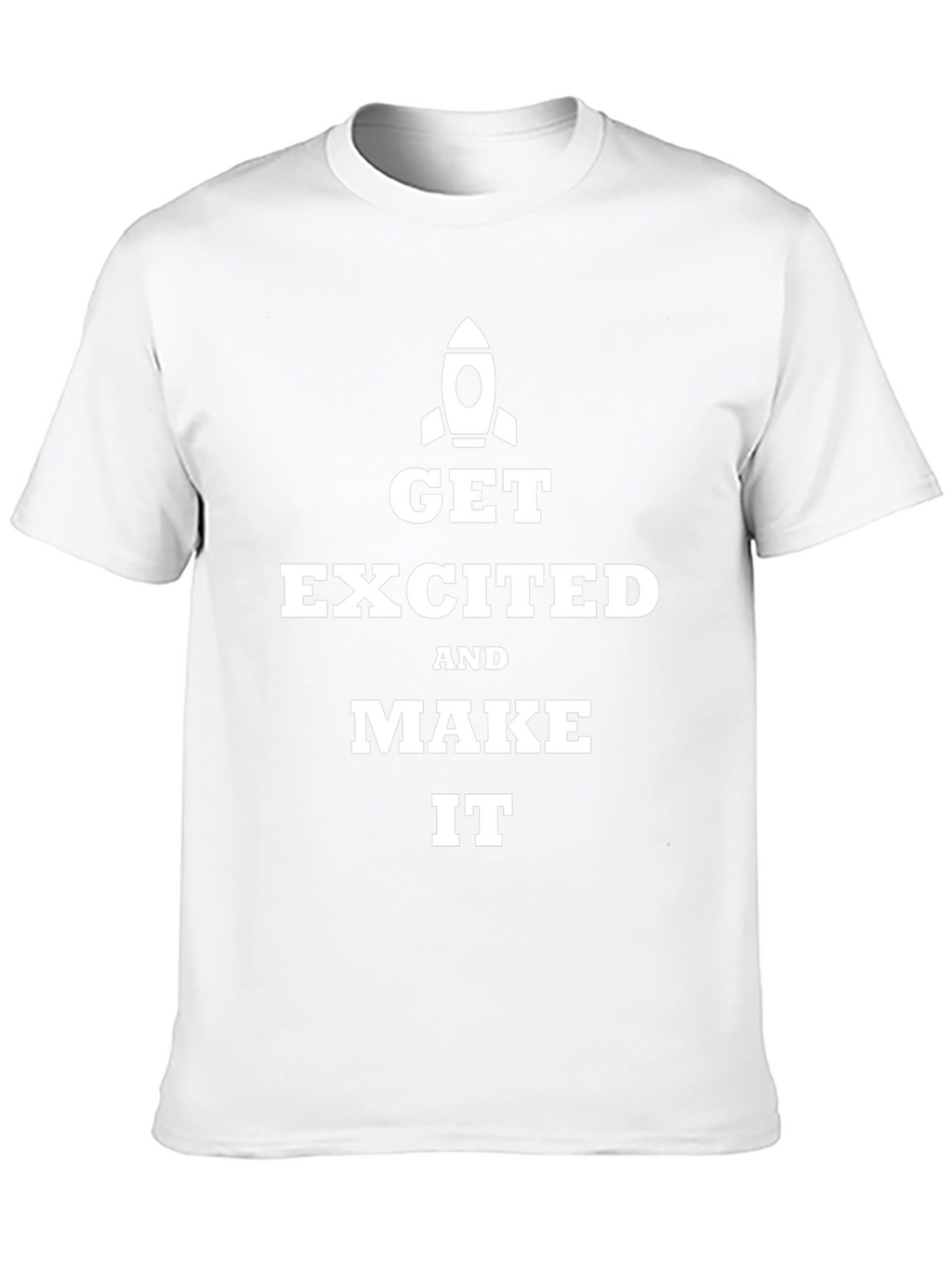 Get Excited Rocket Graphic Tee - Inspiring Black T-Shirt