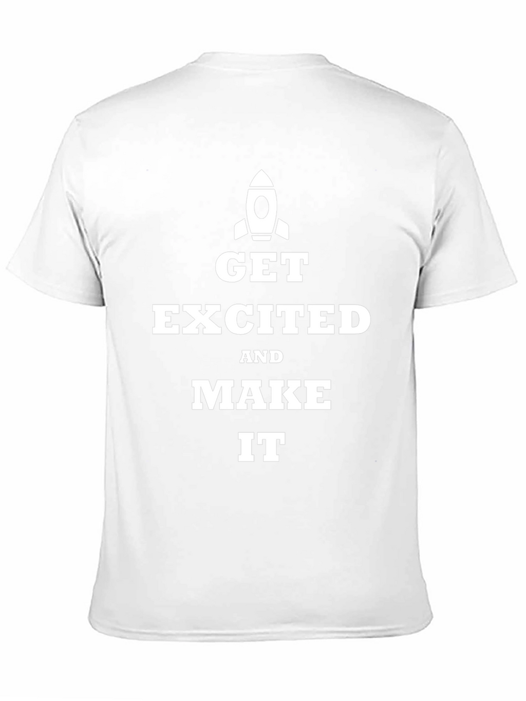 Get Excited Rocket Graphic Tee - Inspiring Black T-Shirt