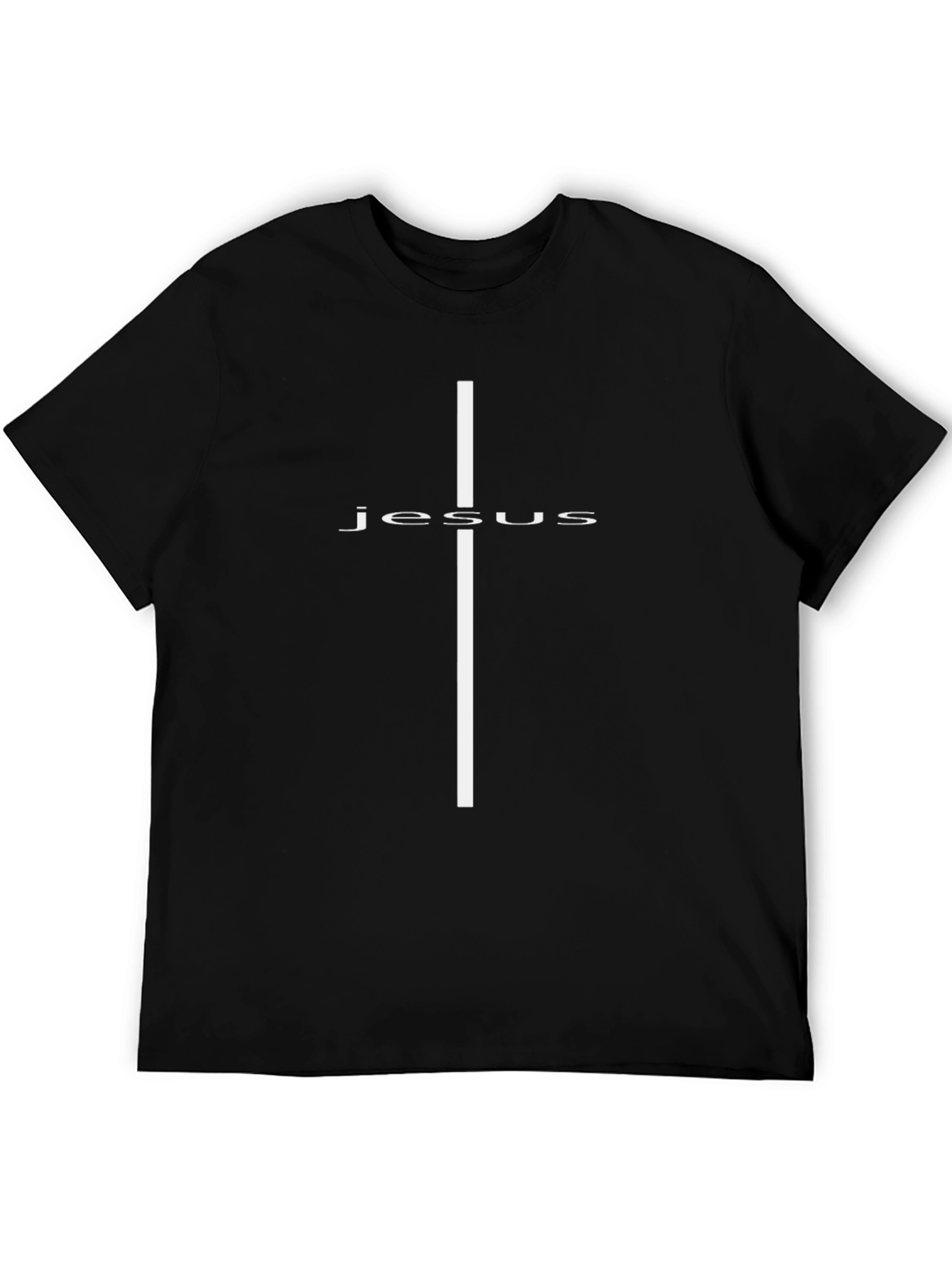 Jesus Cross Graphic Tee - Black Religious T-Shirt