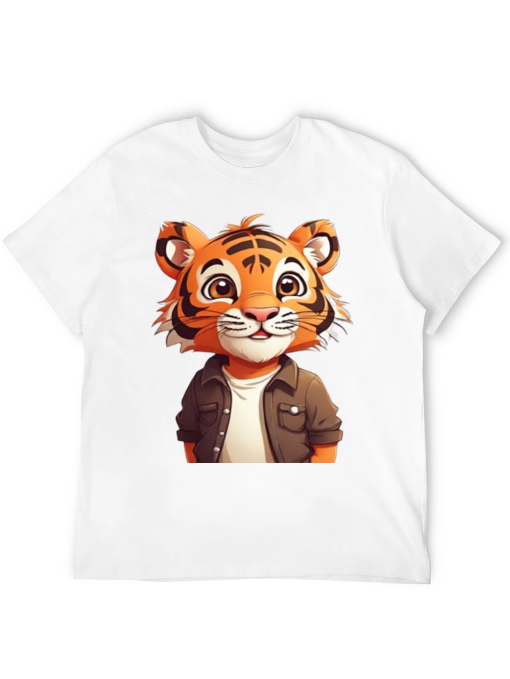 Cute Tiger Graphic Black T-Shirt