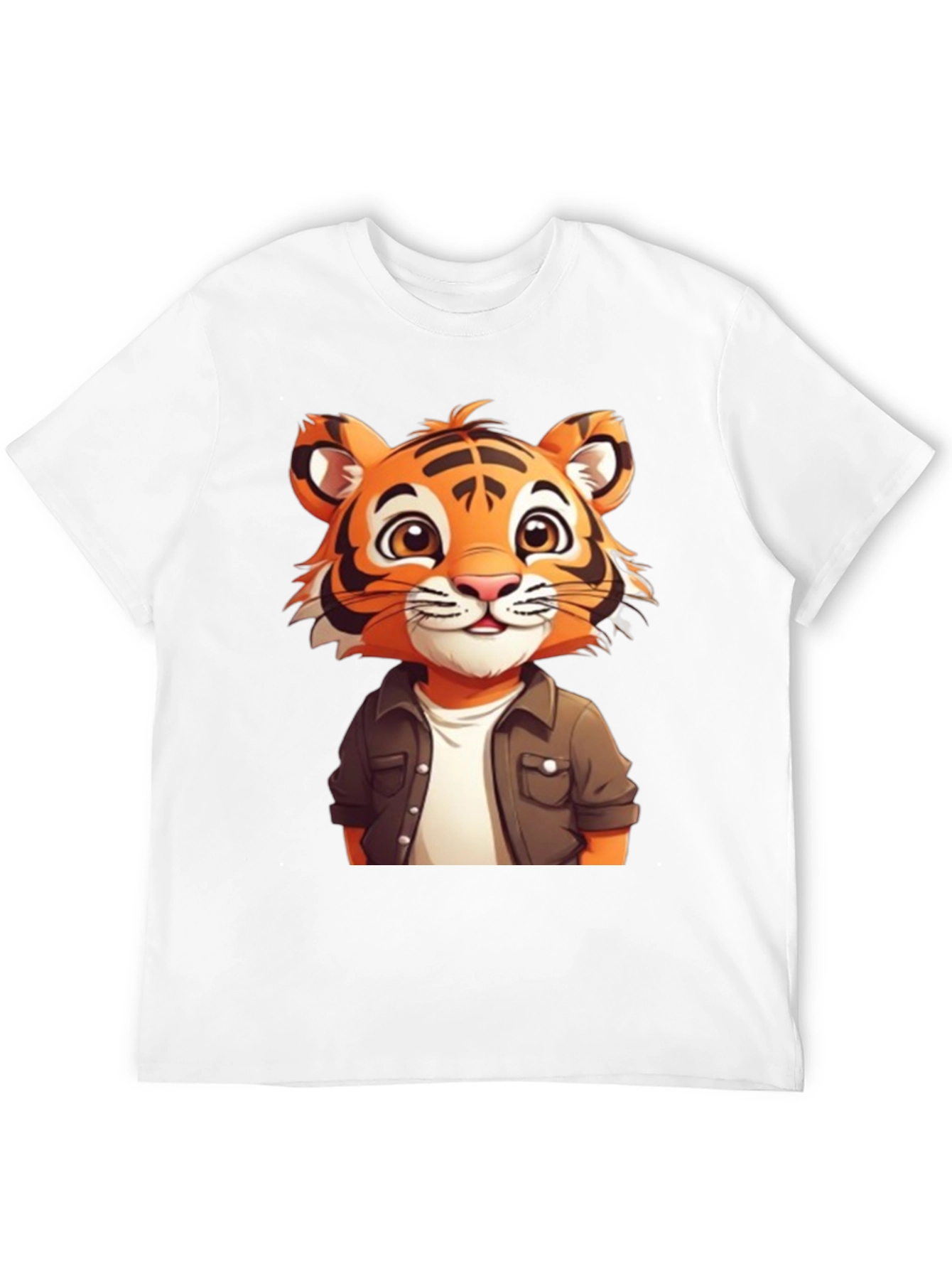Cute Tiger Graphic Black T-Shirt