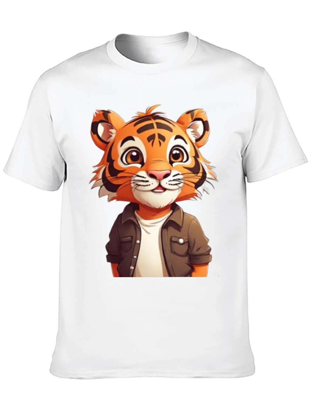 Cute Tiger Graphic Black T-Shirt