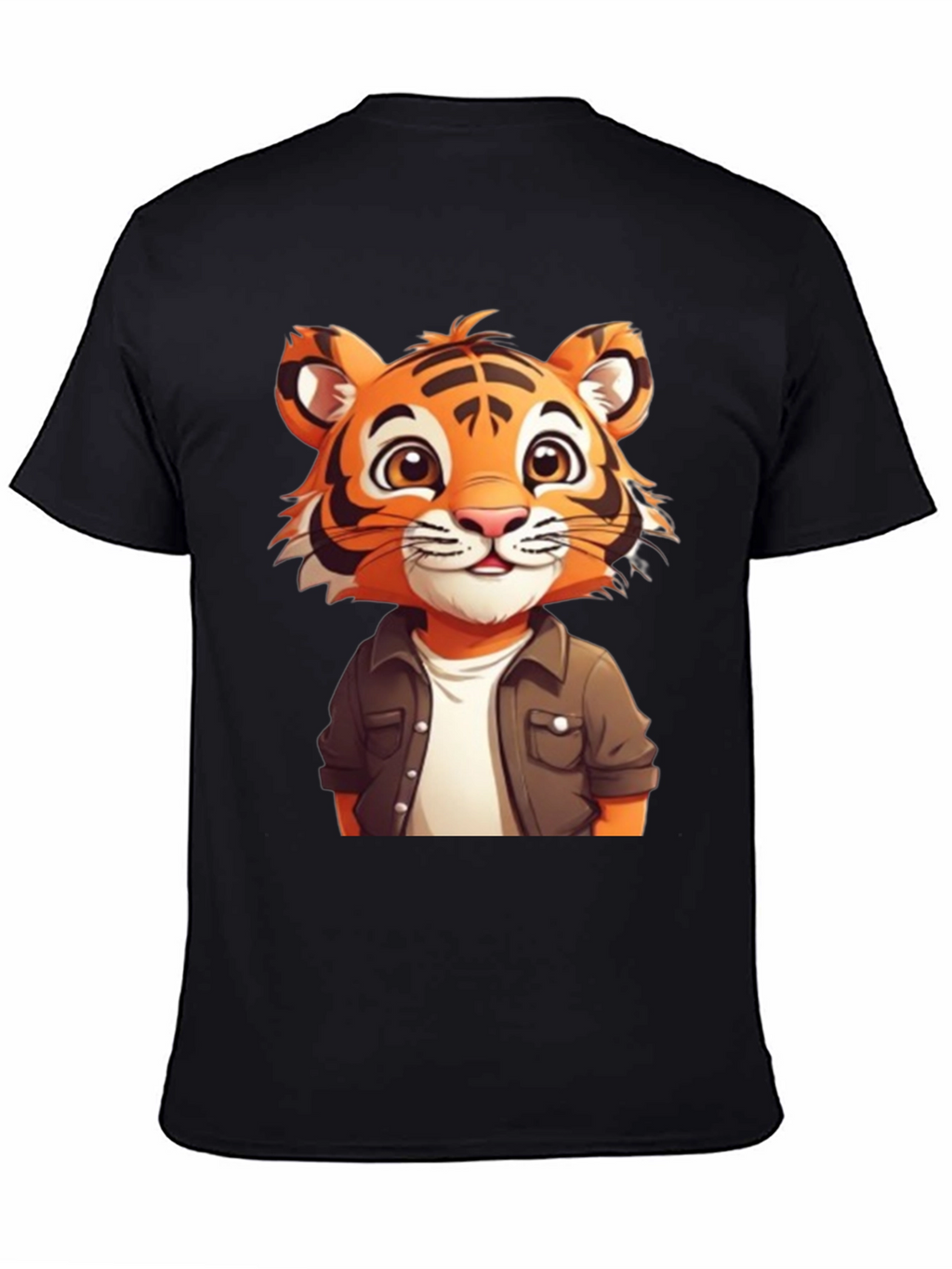 Cute Tiger Graphic Black T-Shirt