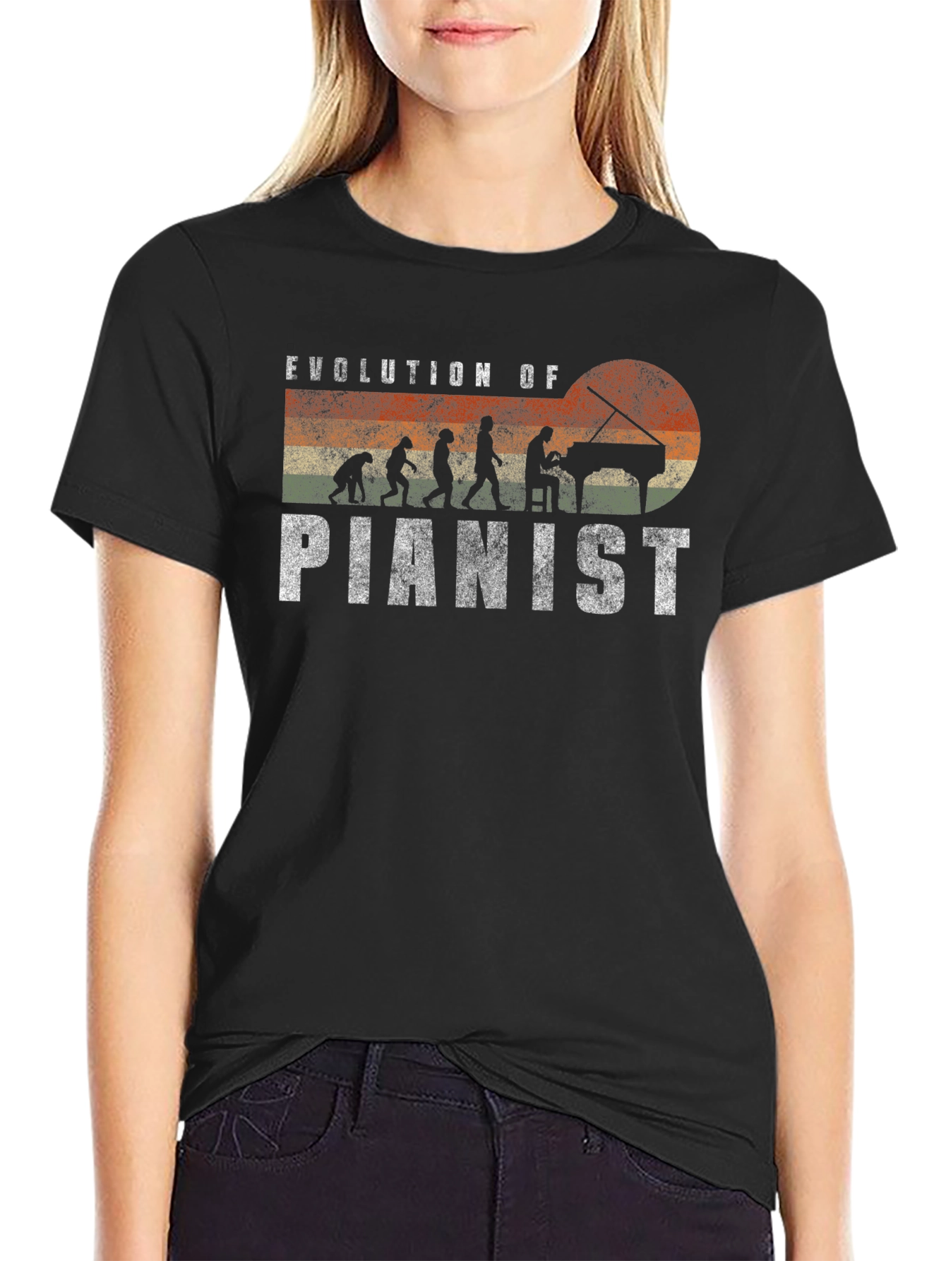 Evolution of Pianist Graphic Tee - Music Lover Gift