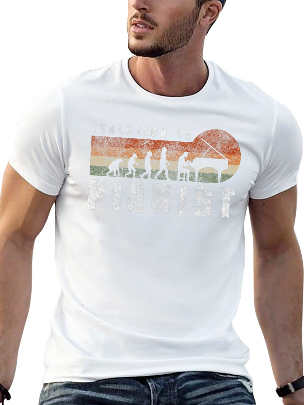 Evolution of Pianist Graphic Tee - Music Lover Gift