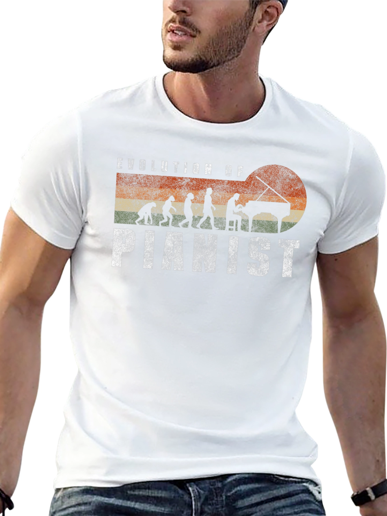 Evolution of Pianist Graphic Tee - Music Lover Gift