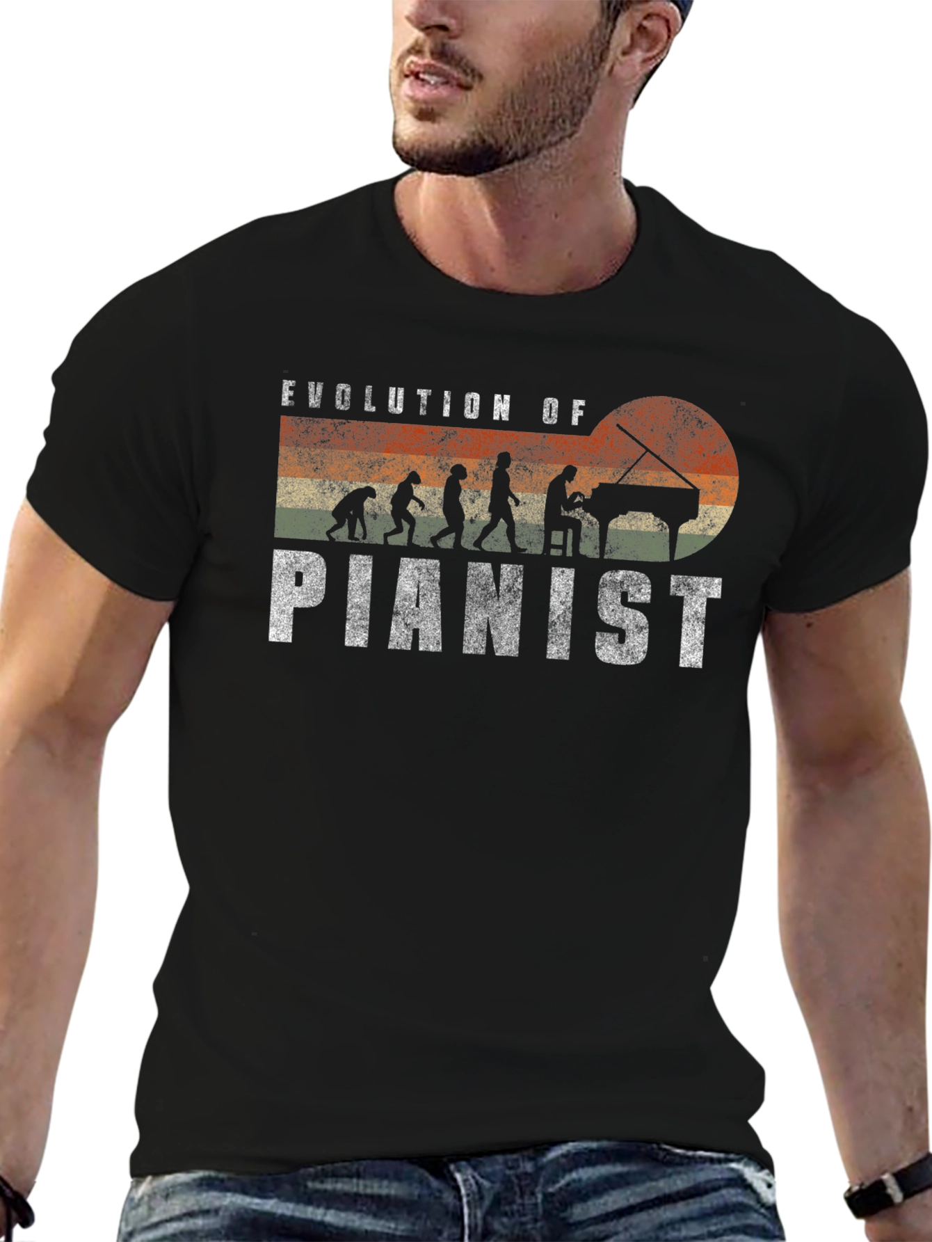 Evolution of Pianist Graphic Tee - Music Lover Gift