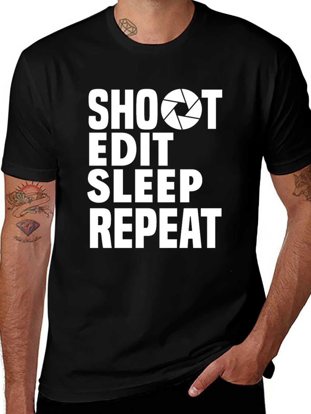 Shoot Edit Sleep Repeat Photographer T-Shirt