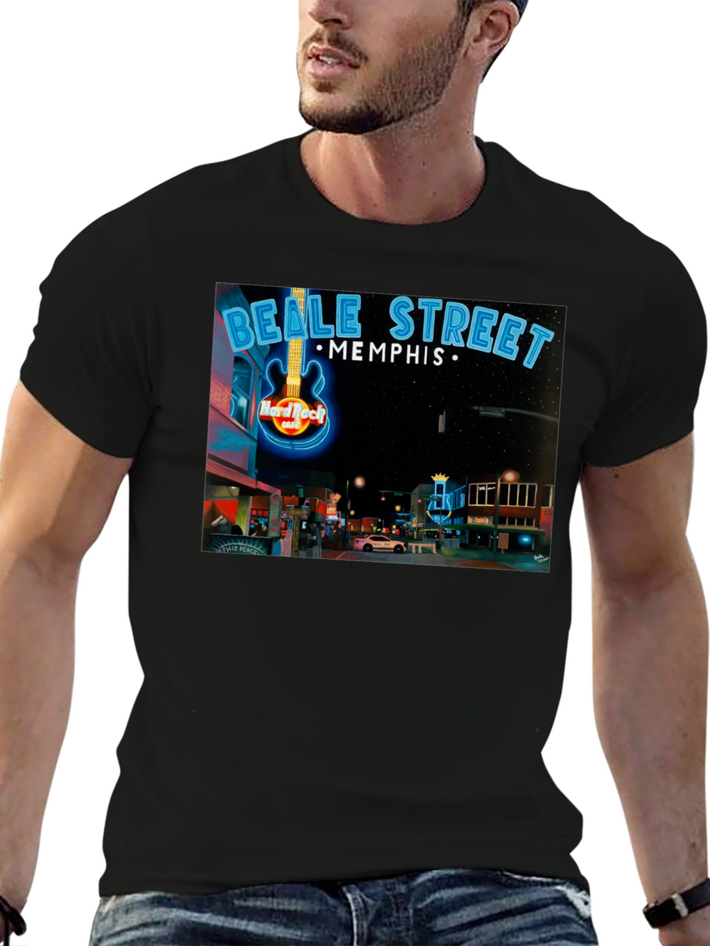 Beale Street Memphis Hard Rock Cafe Graphic Tee
