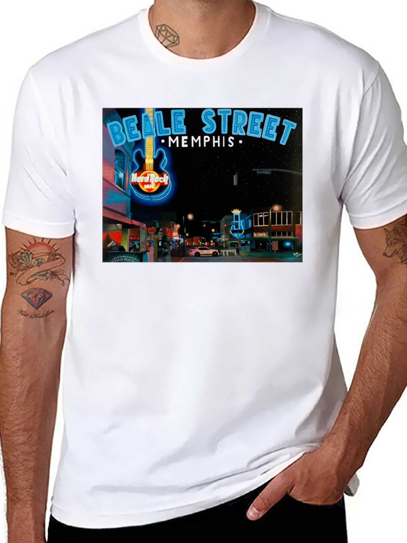 Beale Street Memphis Hard Rock Cafe Graphic Tee