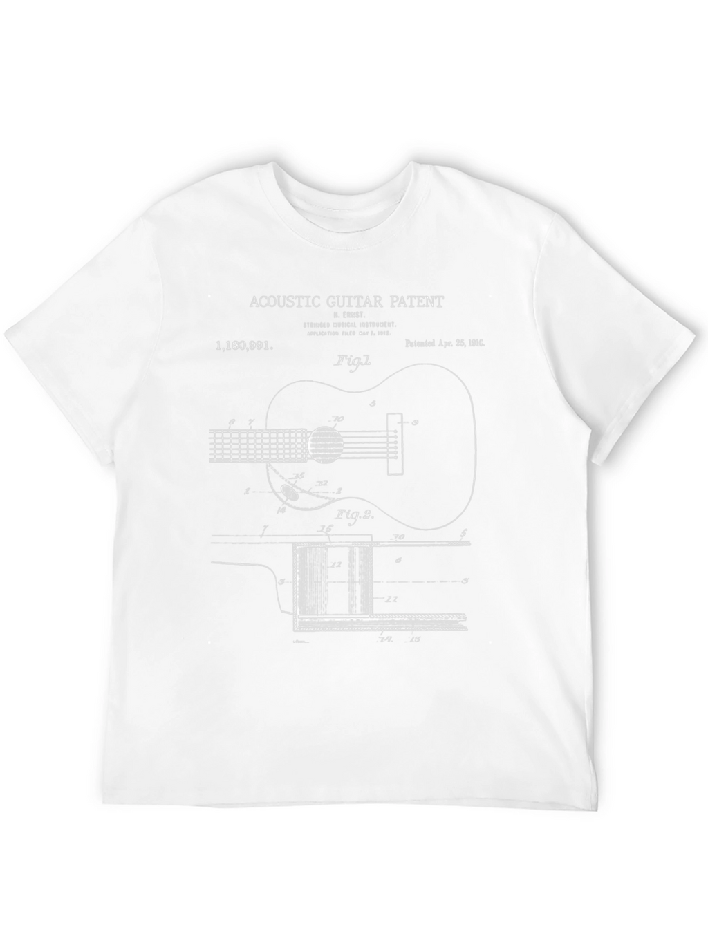 Acoustic Guitar Patent Print T-Shirt